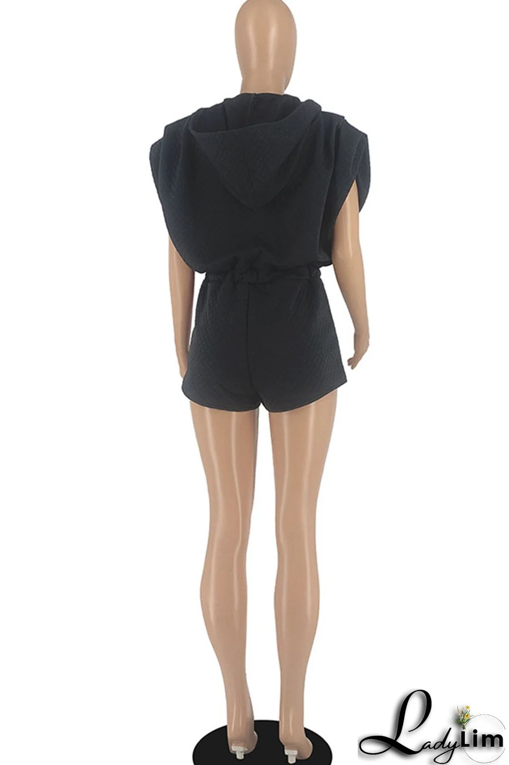 Army Green Casual Solid Patchwork Zipper Hooded Collar Straight Jumpsuits