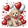 Valentine Day 2D Flat DIY Diamond Art Pendant Diamond Painting Craft Set (Puppy)