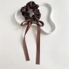 12PCS Neutural Colors Satin Bowknot Ribbon Hair Band Scrunchies