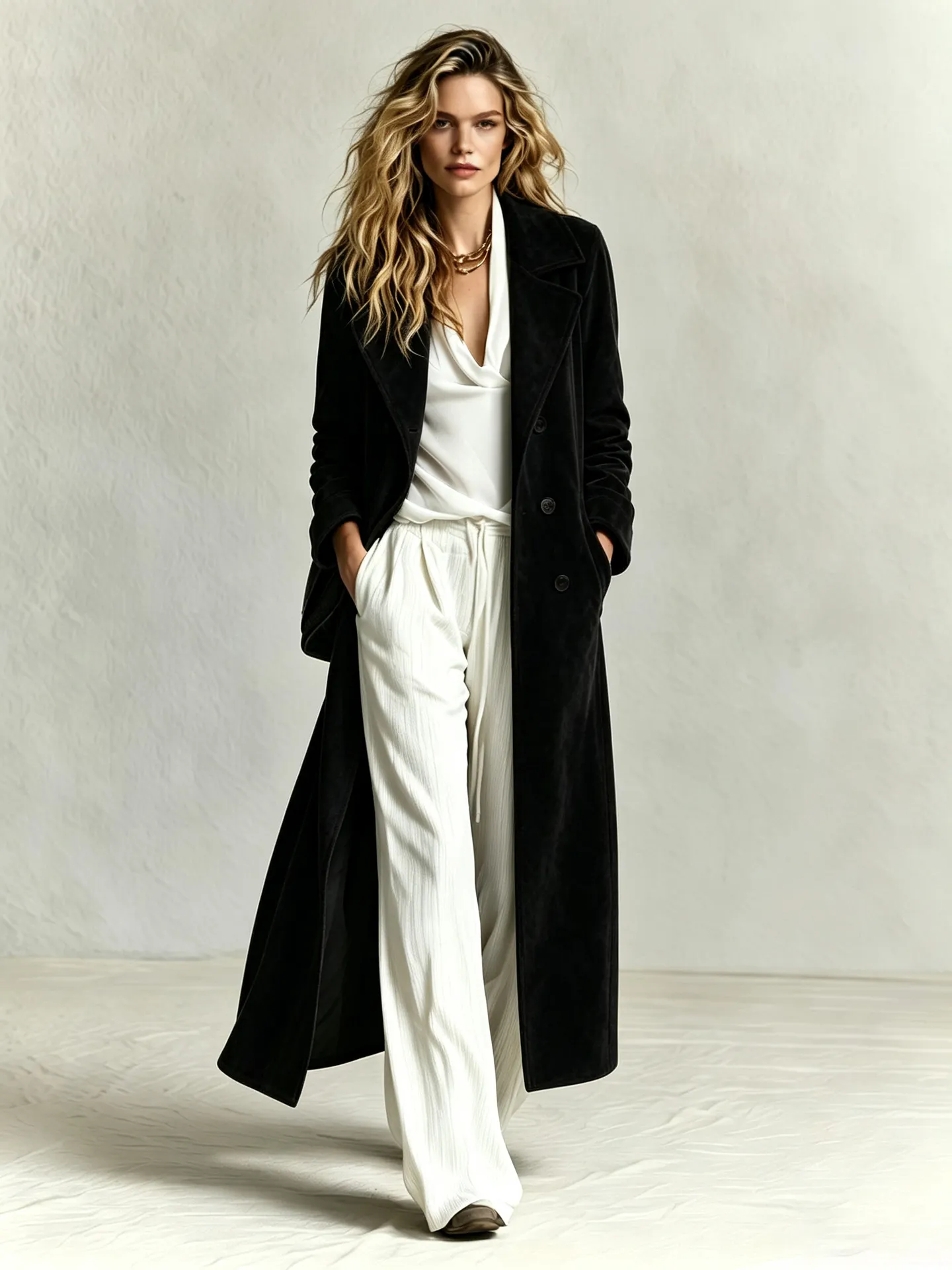 Women's Long Double Breasted Trench Coat