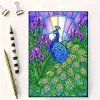 Peacock 5D DIY Diamond Art Painting Notebook Kit 50 Pages A5 Rhinestone Art Painting Notebook Kit for Adults Beginners Holiday Birthday Gift