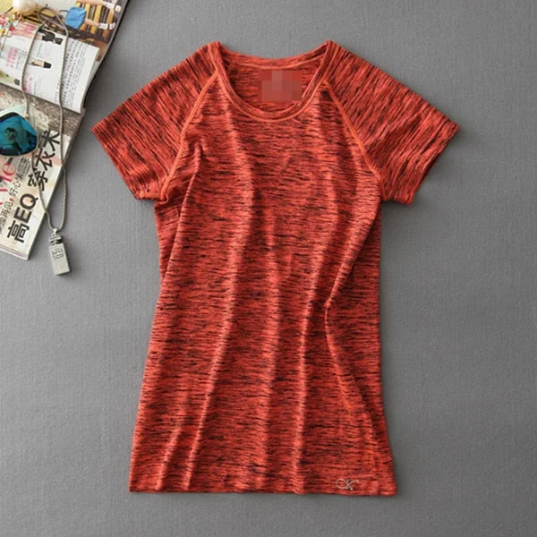 VEAMORS Women Quick Dry Sports Yoga Shirt, Short Sleeve Breathable Exercises Yoga Tops, Gym Running Fitness T-Shirts Sportswear