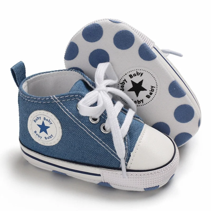 Baby Boys Girls First Walkers Shoes Infant Toddler Soft Sole Anti-slip Baby Shoes Newborn Canvas Baby Sports Sneakers Shoes