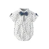 Baby Boy With Bow Hat Gentleman Striped Bow Bodysuit 2 Pcs Set