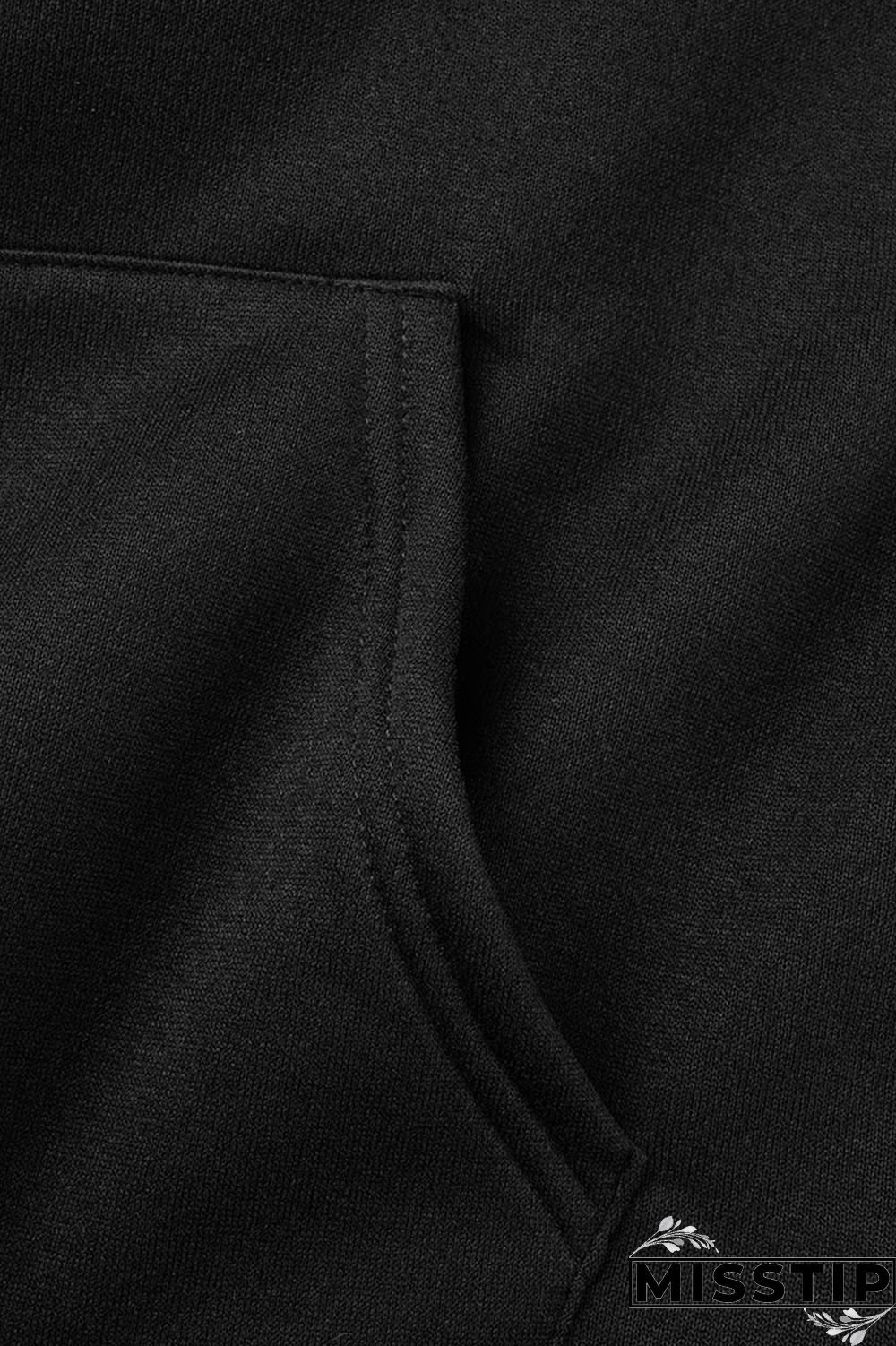 Black Casual Print Patchwork Hooded Collar Long Sleeve Dresses