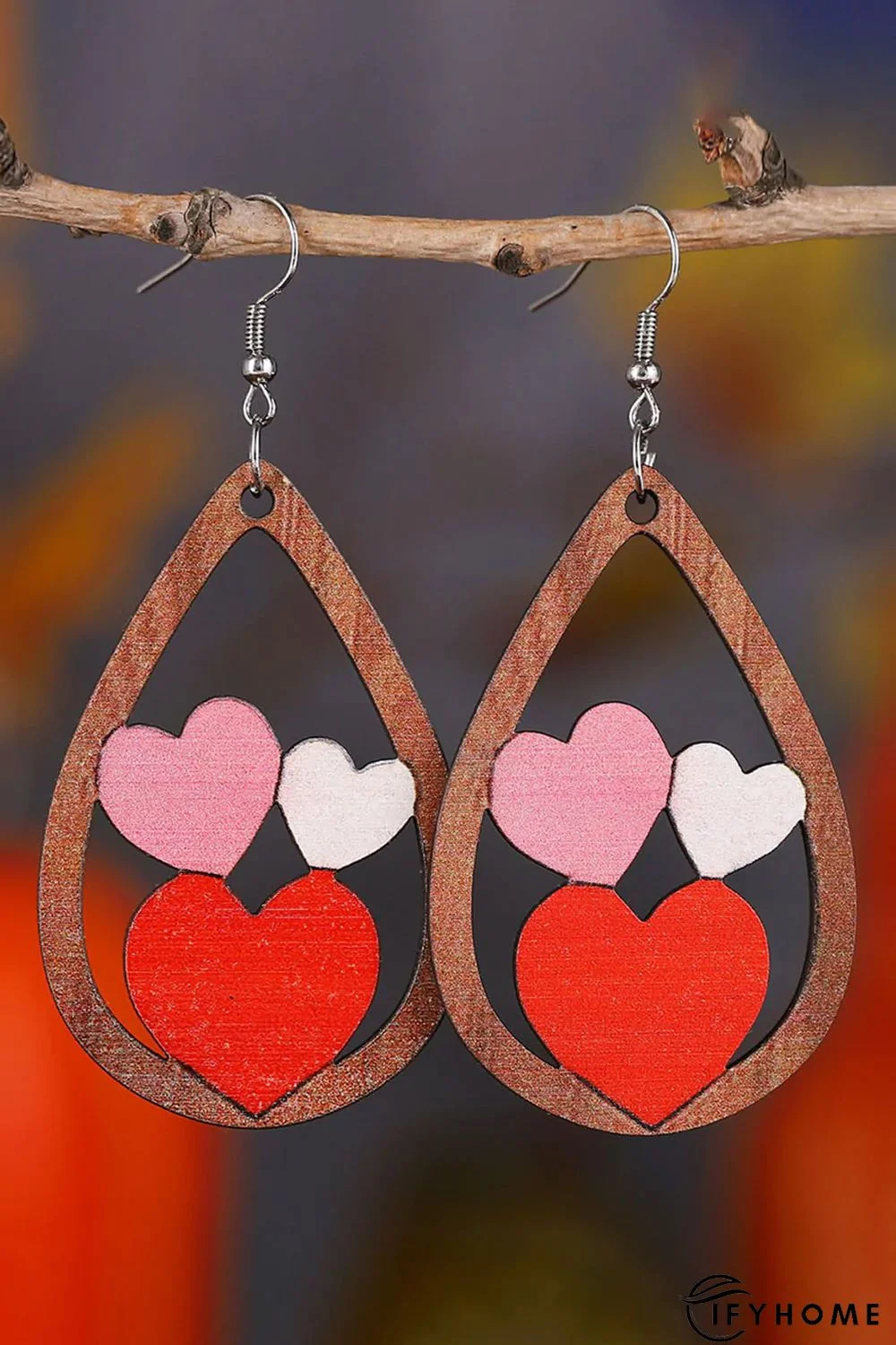 Multicolor Valentines Heart Water Drop Earrings | IFYHOME