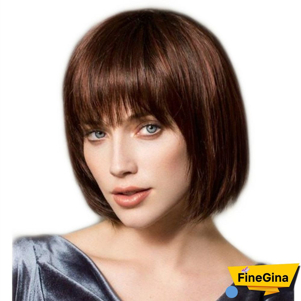 Women's Wigs with Short Straight Hair Bobo Headgear
