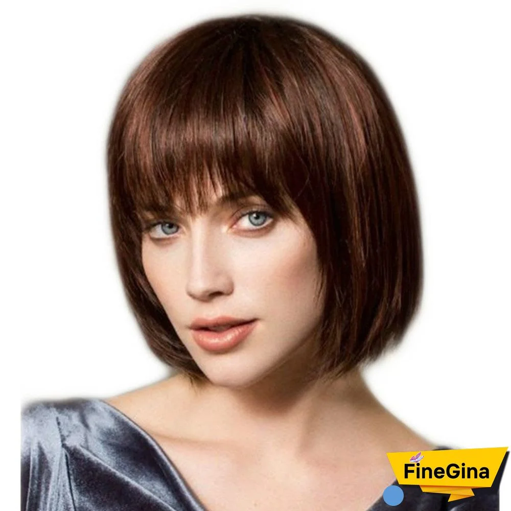 Women's Wigs with Short Straight Hair Bobo Headgear