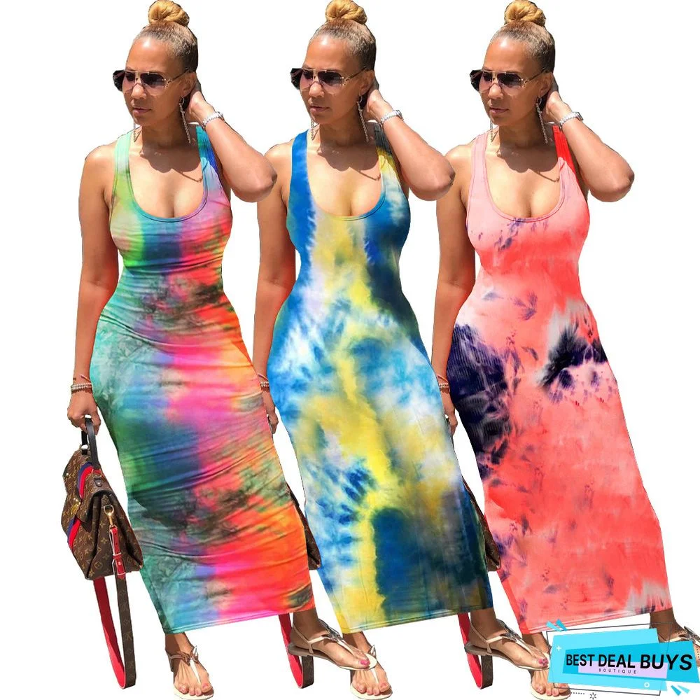 Tie-Dyed Back Strap Dress