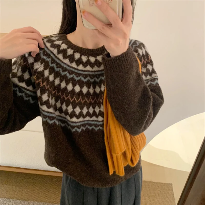 Chicfifth Sweater Women Winter Long Sleeve High Quality Autumn Vintage Top Knitted Cardigan