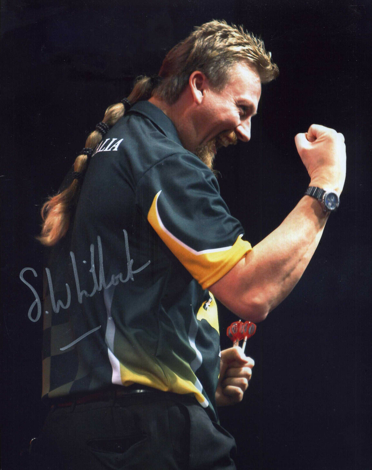 SIMON WHITLOCK Signed Photo Poster paintinggraph - European Champion Darts Player - Preprint