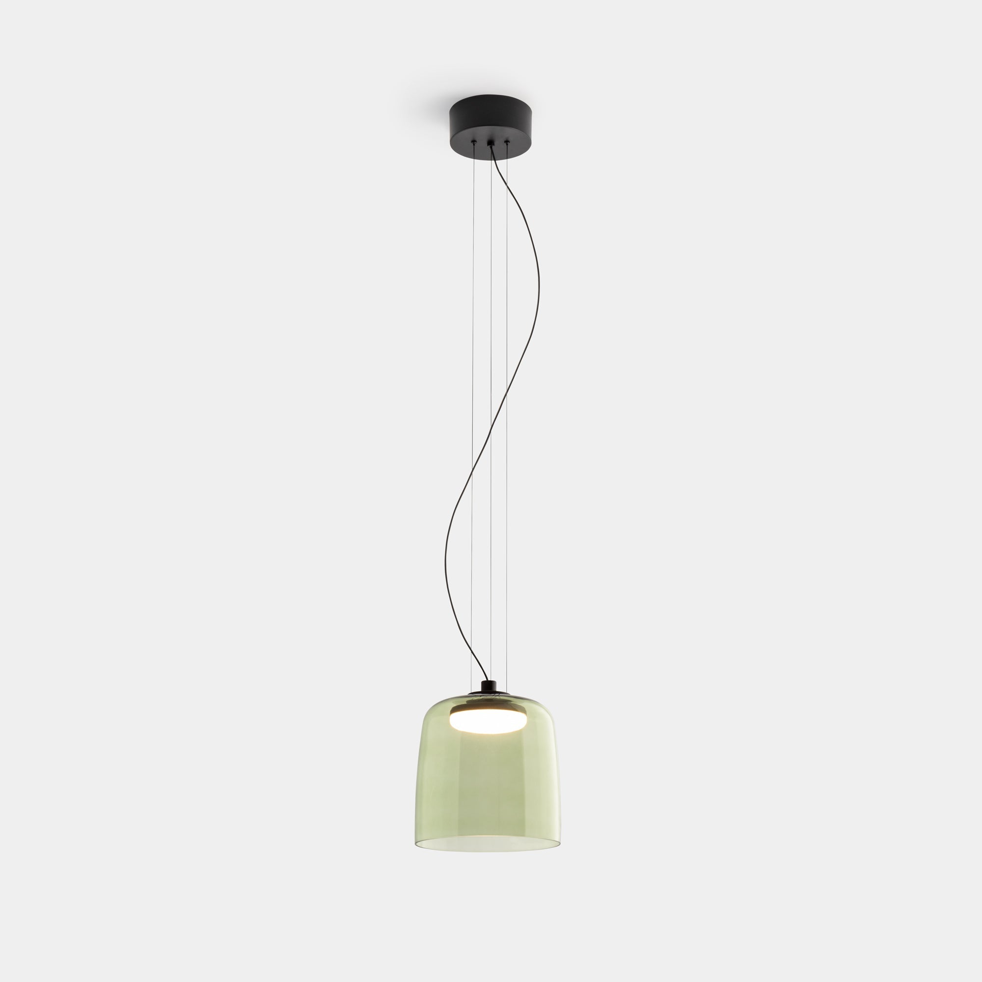 Modern Bowl-shaped Suspension Levels Glass Pendant Light