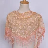 Floral Lace Triangular Scarf Breathable Tassels Hijab Shawl