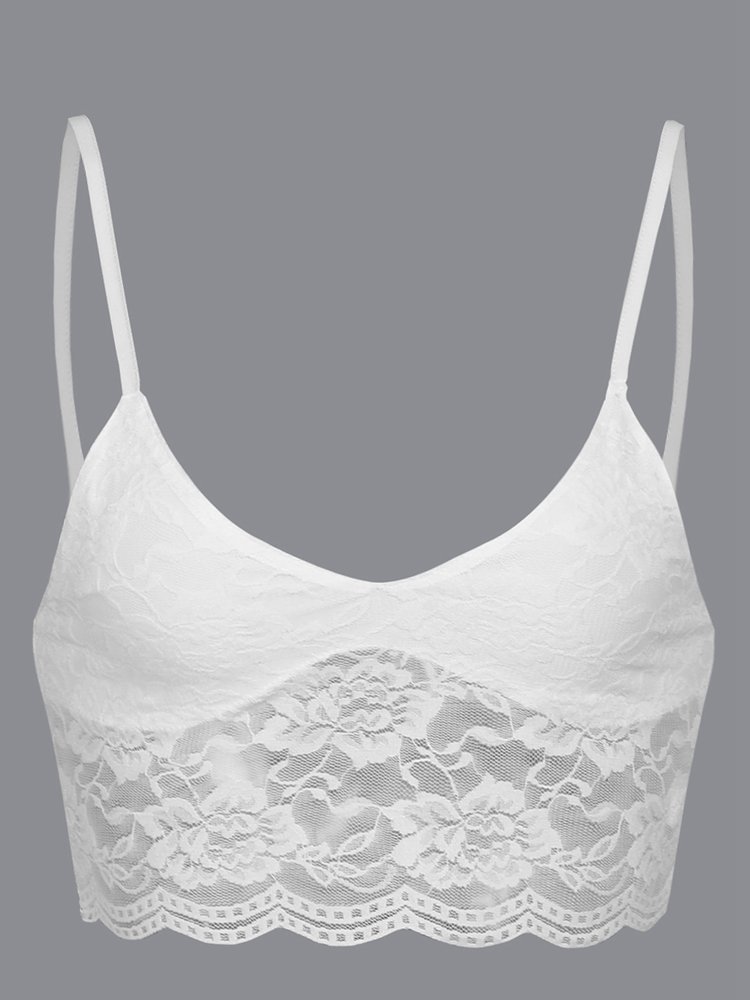 Women Sexy Lace Stitching Hollow Adjustable Crop Top P1095978