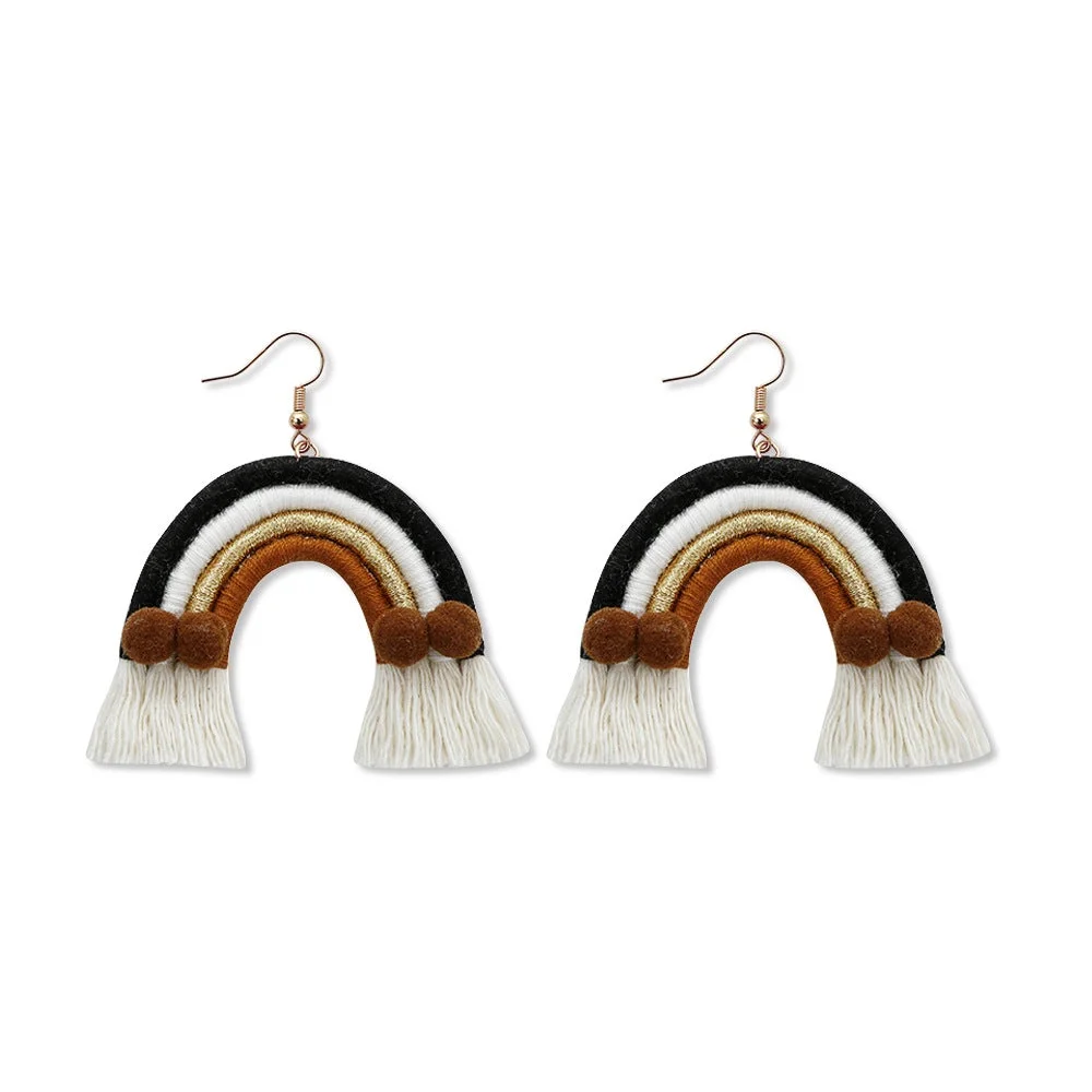 Tinyname® Santa Claus Earrings Bohemian Tassel Woven Earrings