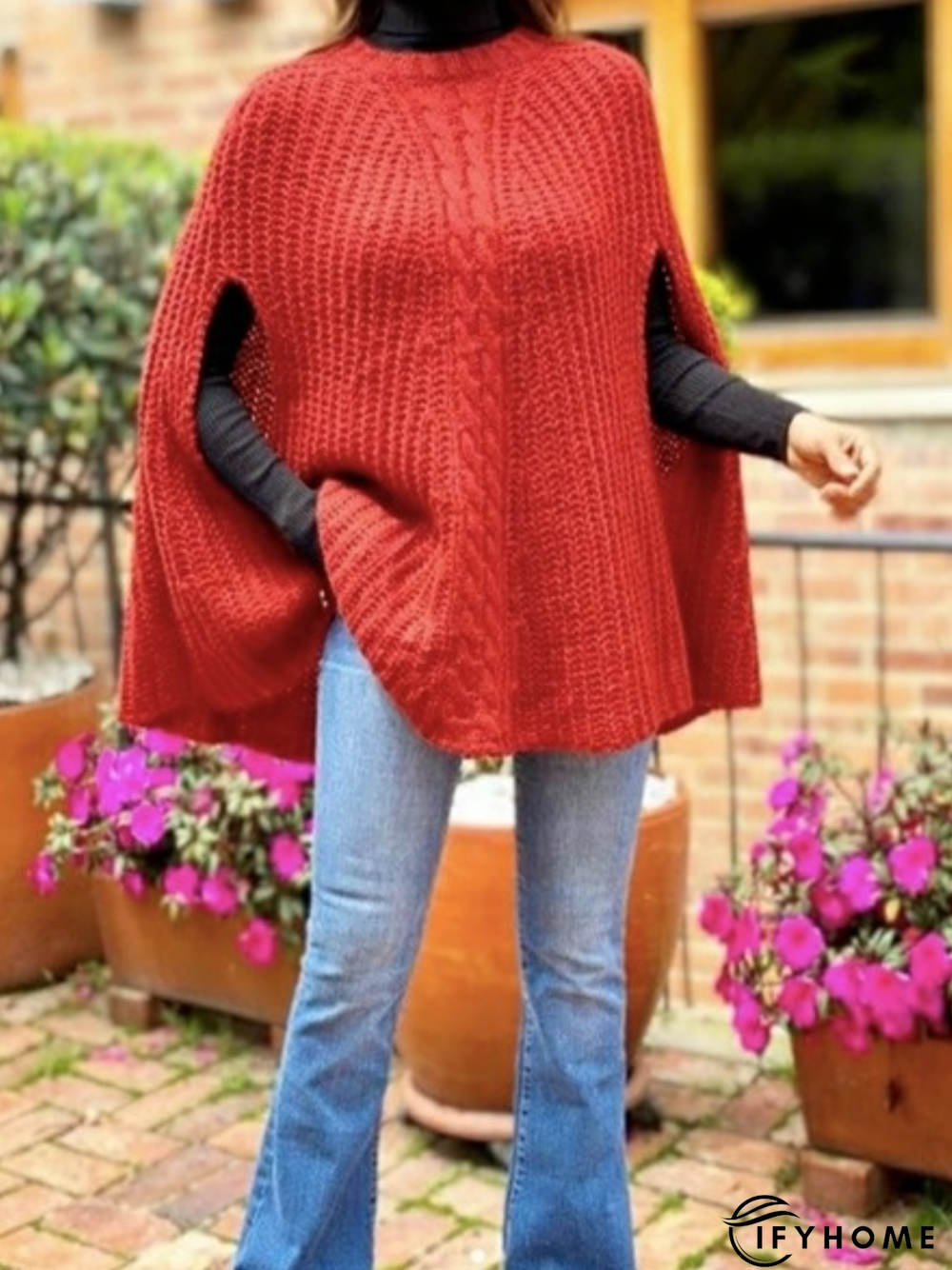 Fall Crew Neck Shift Simple Lady Daily Sweater | IFYHOME