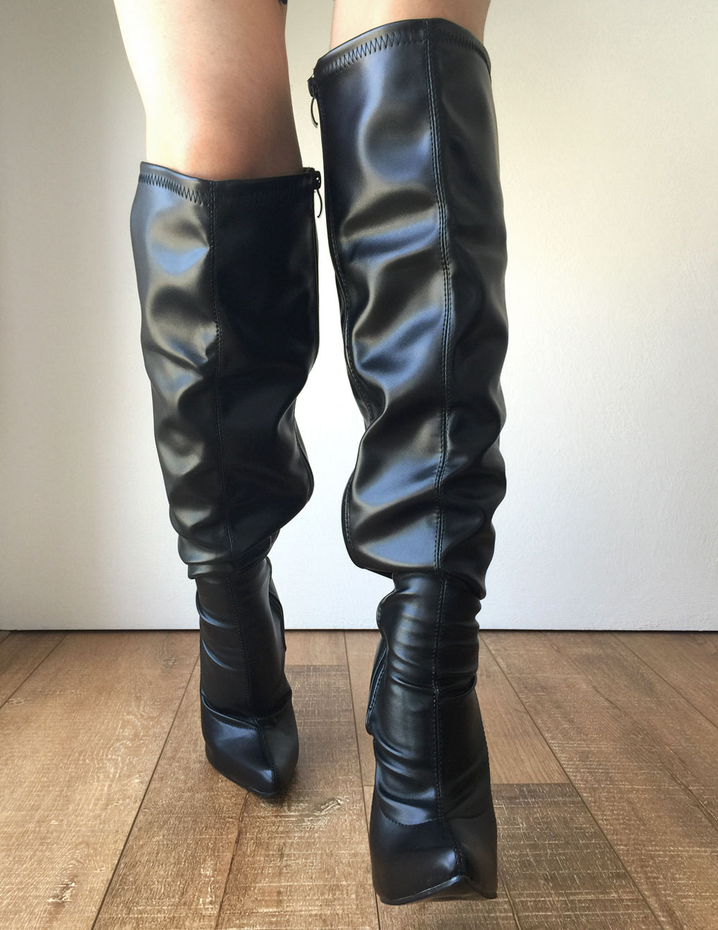 TAAFO PIRATE 18cm Stiletto Slouch Gathered Over Knee Hi Boots Customized Shaft