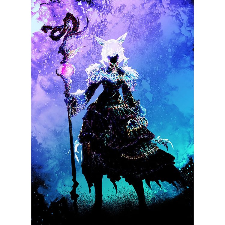 Silhouette - Game Character Final Fantasy Y'Shtola 11CT Stamped Cross Stitch (40*56CM) fgoby
