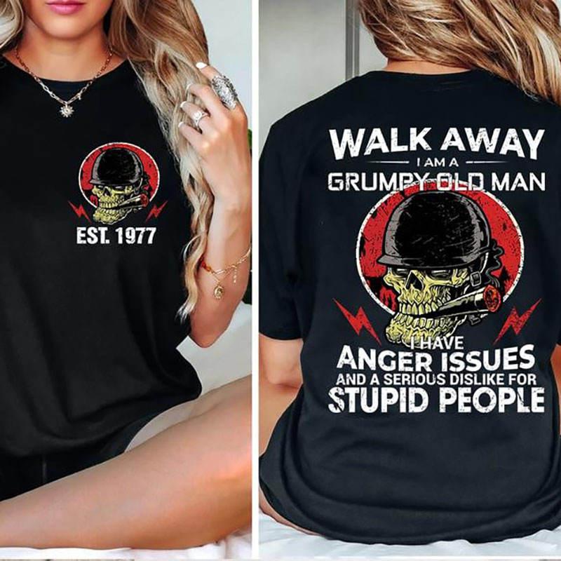 Loveyoufancy Gen X Grumpy Old Man Skull Tee