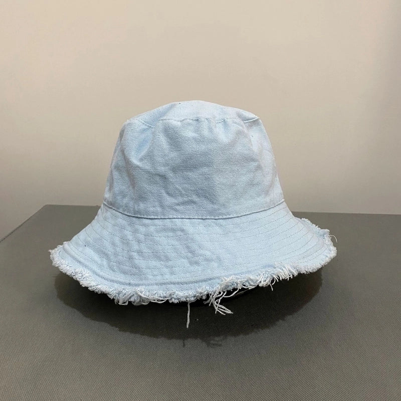 Unisex Casual Korean Style Solid Color Flat Eaves Bucket Hat