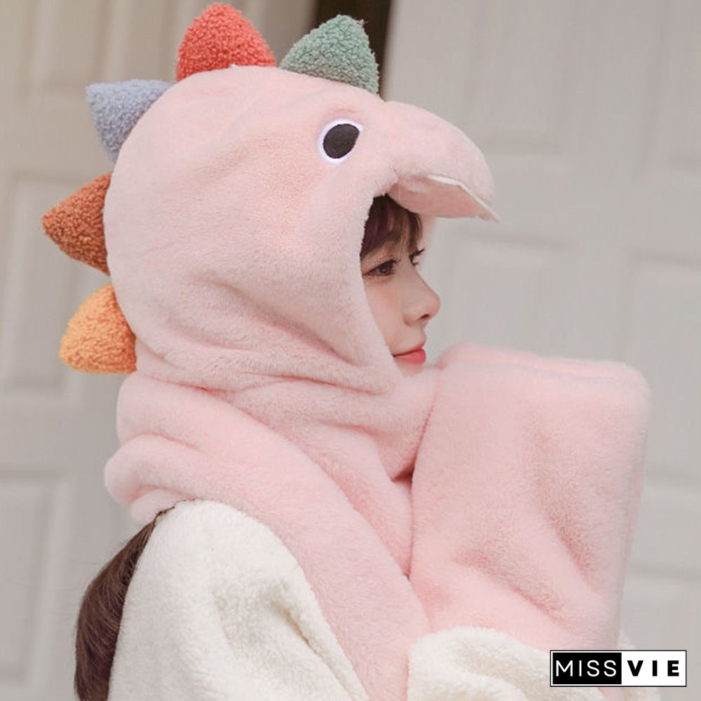 Dinosaur Hat Scarf Gloves Warmer