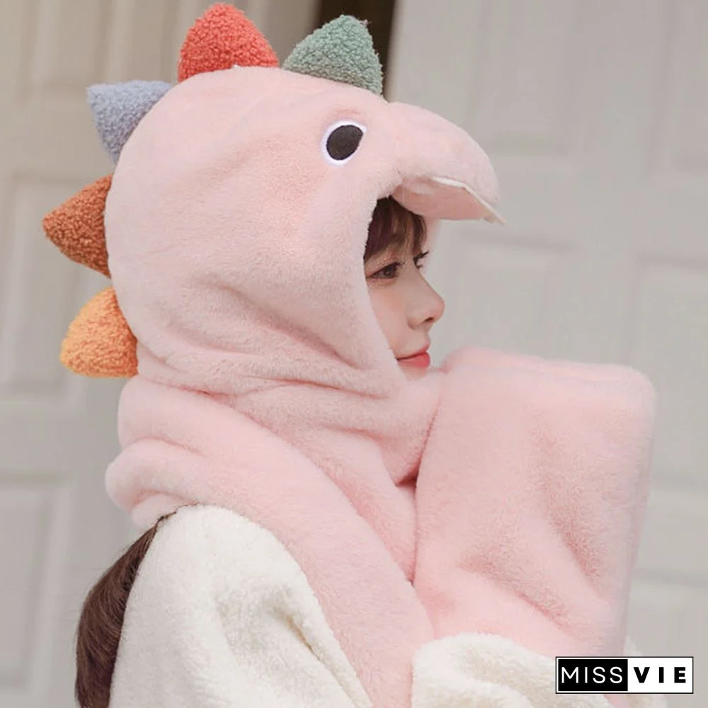 Dinosaur Hat Scarf Gloves Warmer