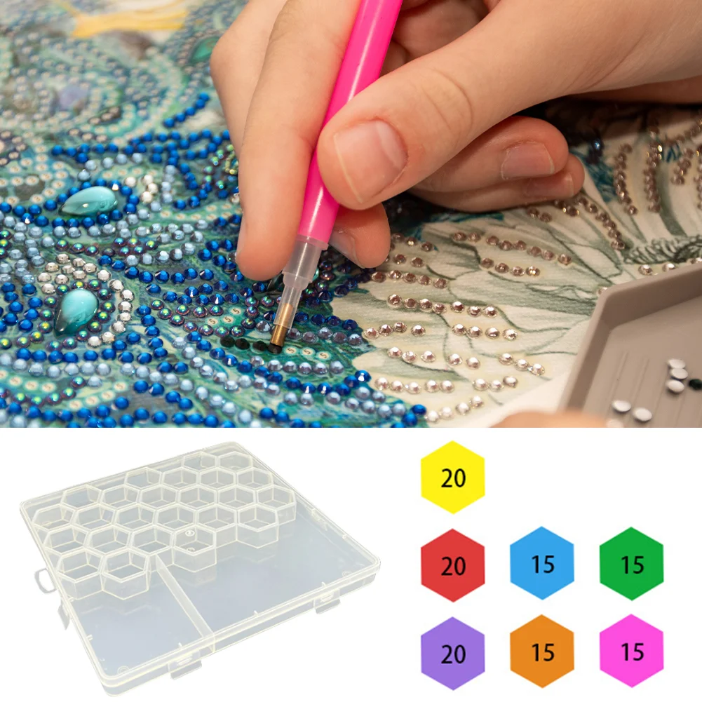 30/120Pcs Diamond Embroidery Drill Mud Kit with Box Diamond Mosaic Glue Clay Set