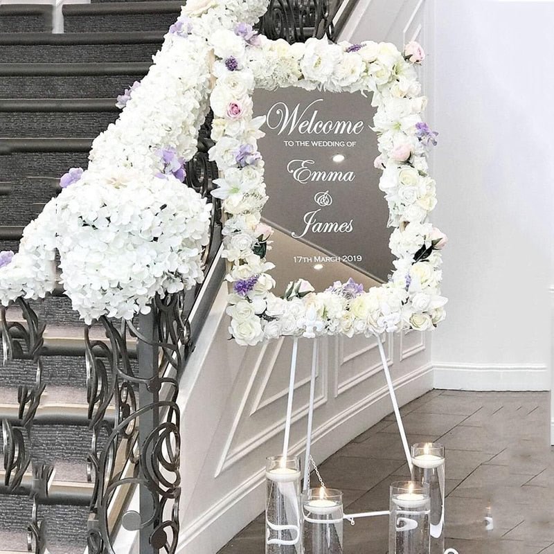 Vinyl Sticker Wedding Welcome Sign DIY Vinyl Lettering Decal For Mirror Custom Welcome Personalized Names Wedding Decor Stickers
