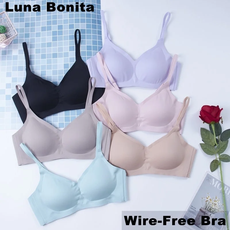 Seamless Fitness Women Solid Underwear Gathers Shockproof Removable Thin Pad Push Up Bra Female Vest Brassiere Bralette Lingerie