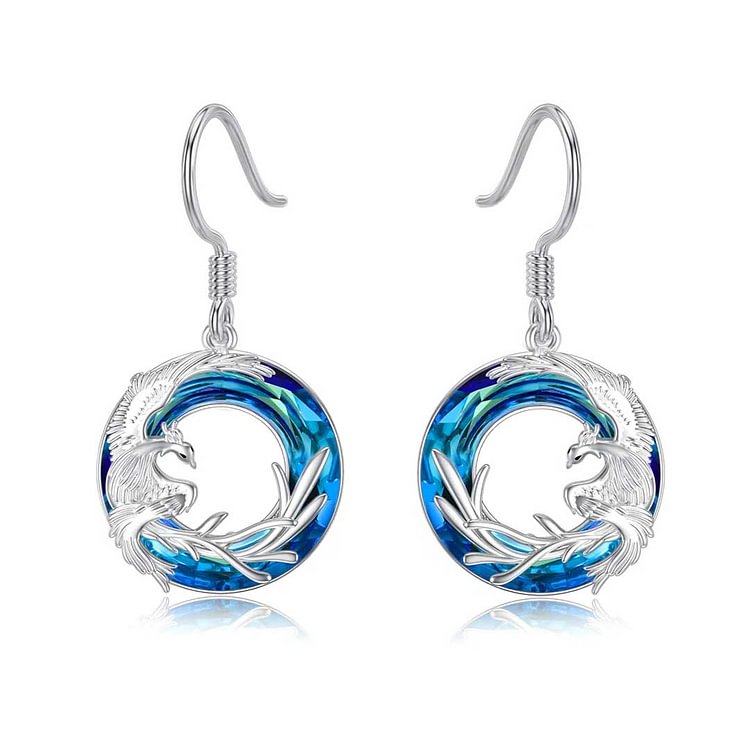 S925 I Survived Because The Fire Inside Me Burns Brighter Than The Fire Around Me Phoenix Crystal Earrings