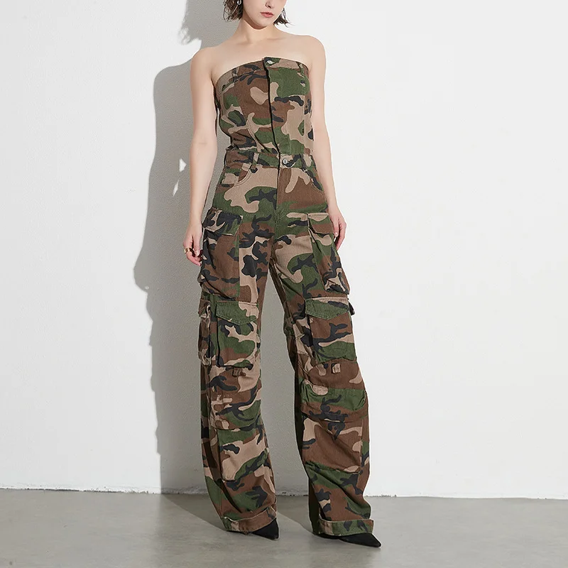 Toloer Toloer Personality Hipster Wind Series 2024 Autumn Chest Button Door Multi-Pocket Women's Casual Jumpsuit-Outfit Ideas