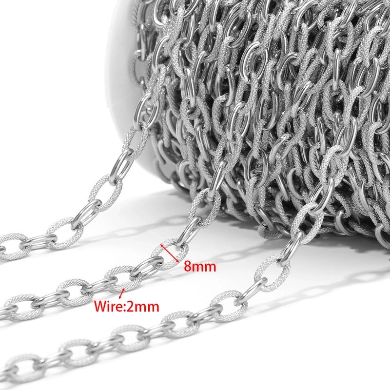 1 M Per Pack 304 Stainless Steel 18K Gold Plated 7 * 17mm Jewelry Accessories Chain