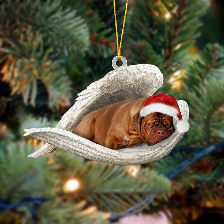 Dogue de Bordeaux Sleeping Angel Christmas Ornament