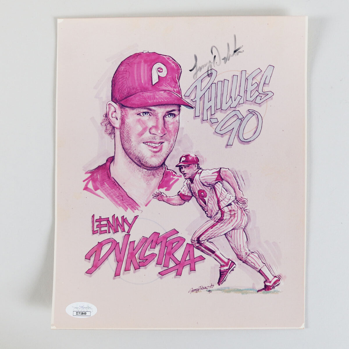 Lenny Dykstra Signed Photo Poster painting 8x10 Phillies - COA JSA