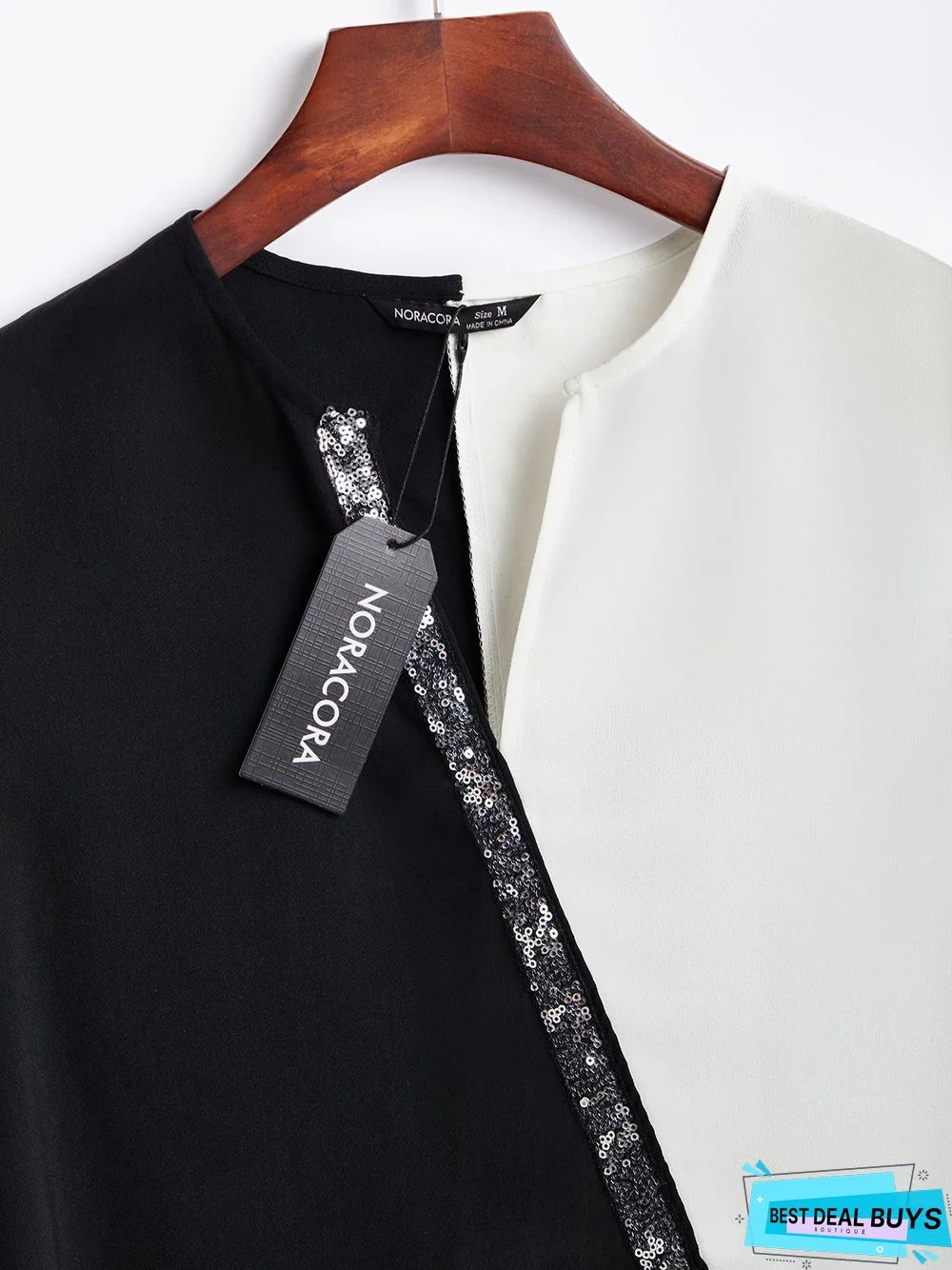 Mesh Long Sleeve Color-block Casual Tunic Top