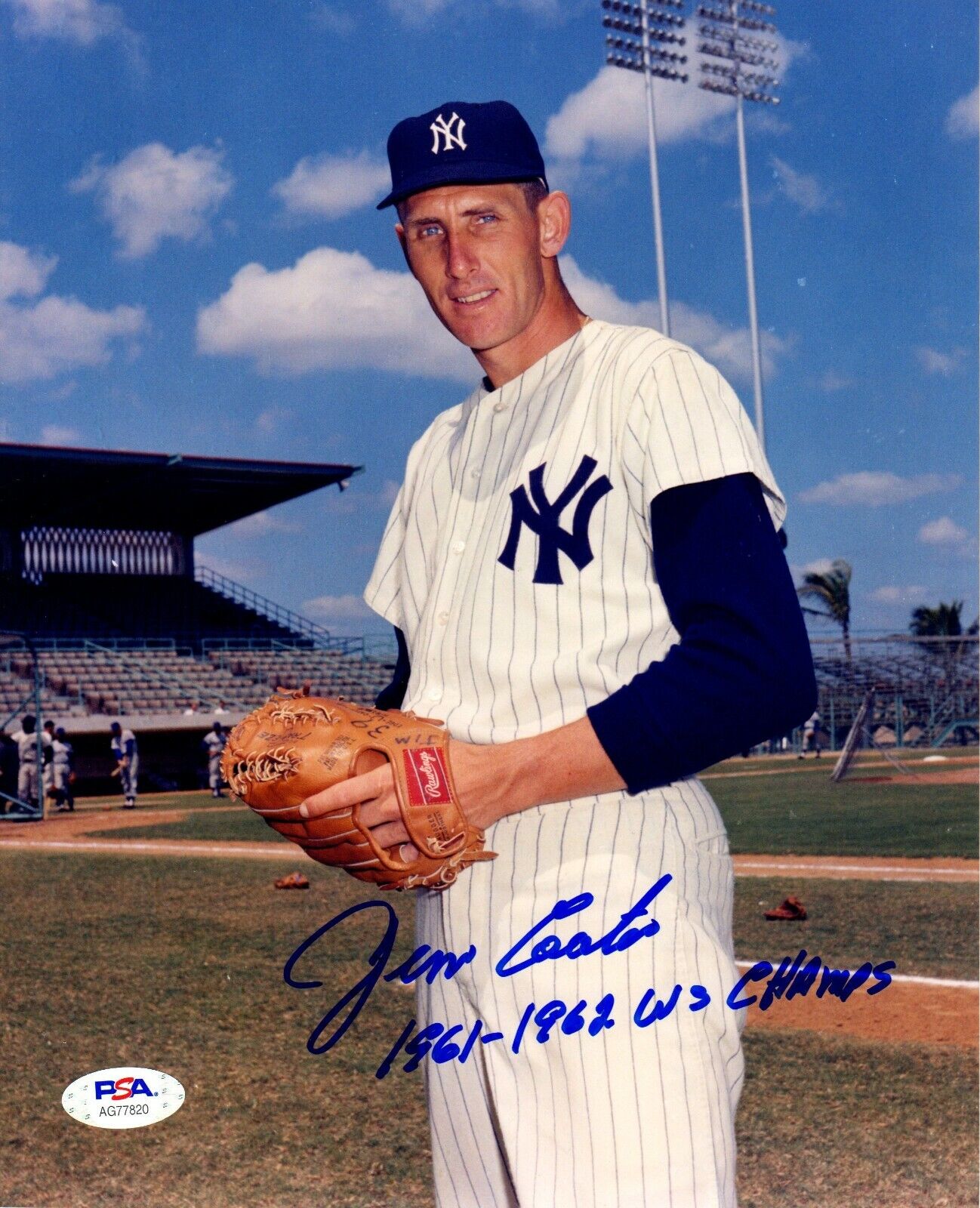 Jim Coates autographed signed inscribed 8x10 Photo Poster painting MLB New York Yankees PSA COA