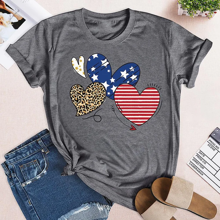 Independence Day Heart T-shirt Tee