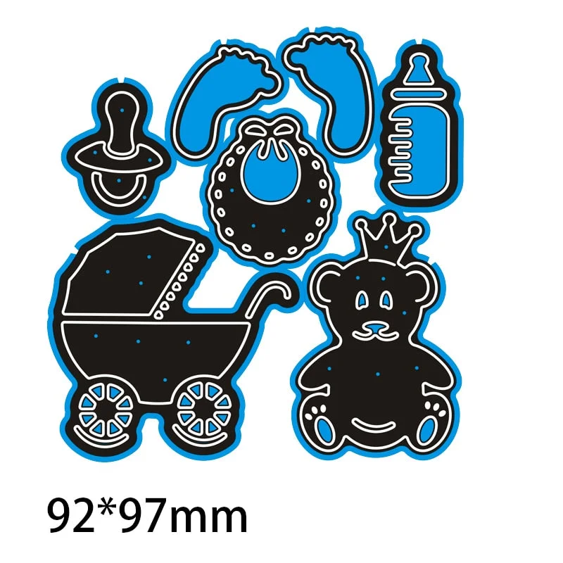 Metal Steel Cutting Dies Baby Supplies Goods Ddecoration Frames DIY Scrap Booking Photo Album Embossing Paper Cards 10.5*8.4 cm