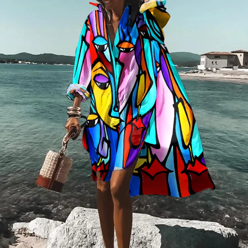 ⚡NEW SEASON⚡Casual Loose Abstract Print Midi Dress