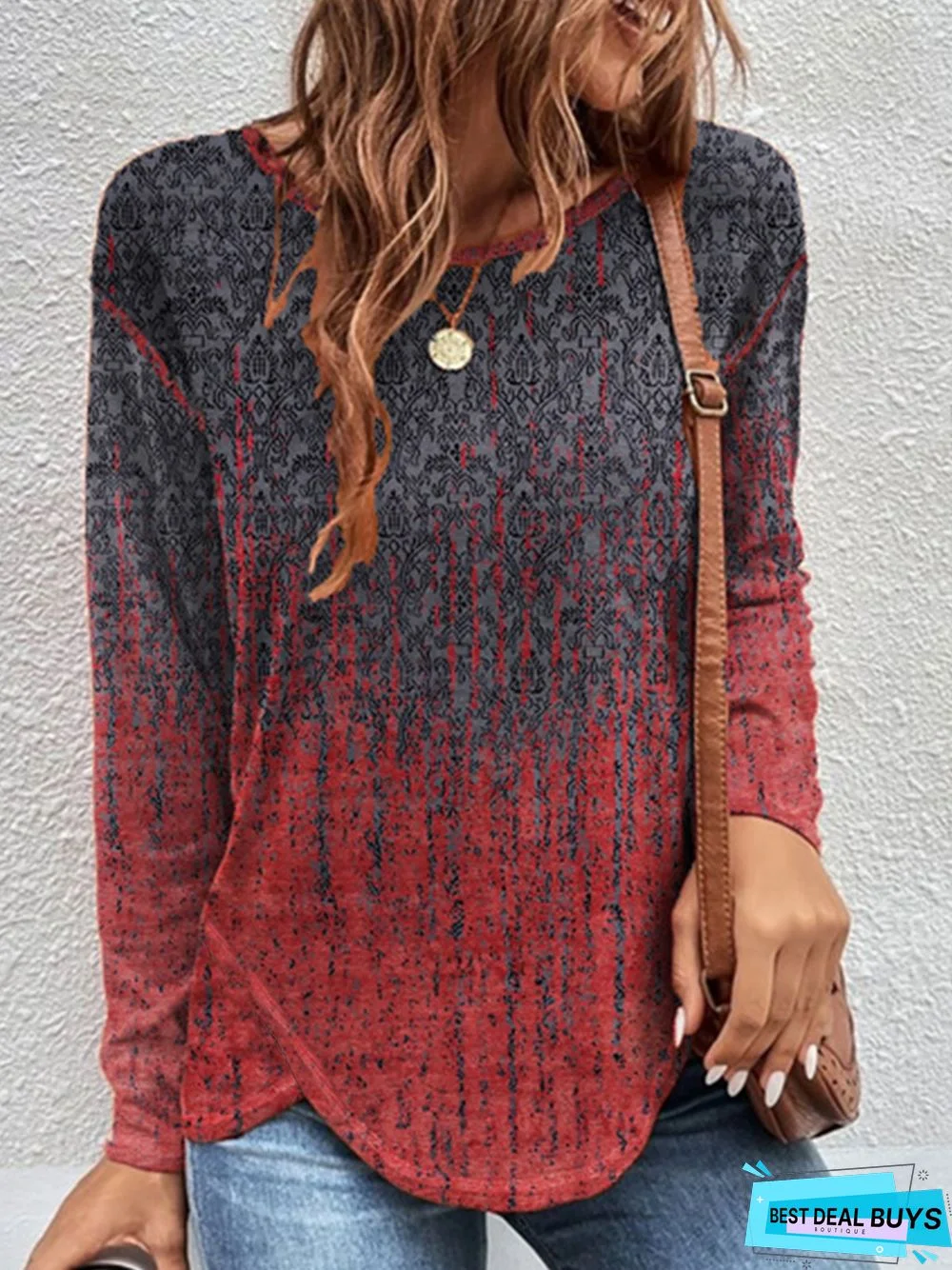 Ombre Casual Loose tunic T-Shirt