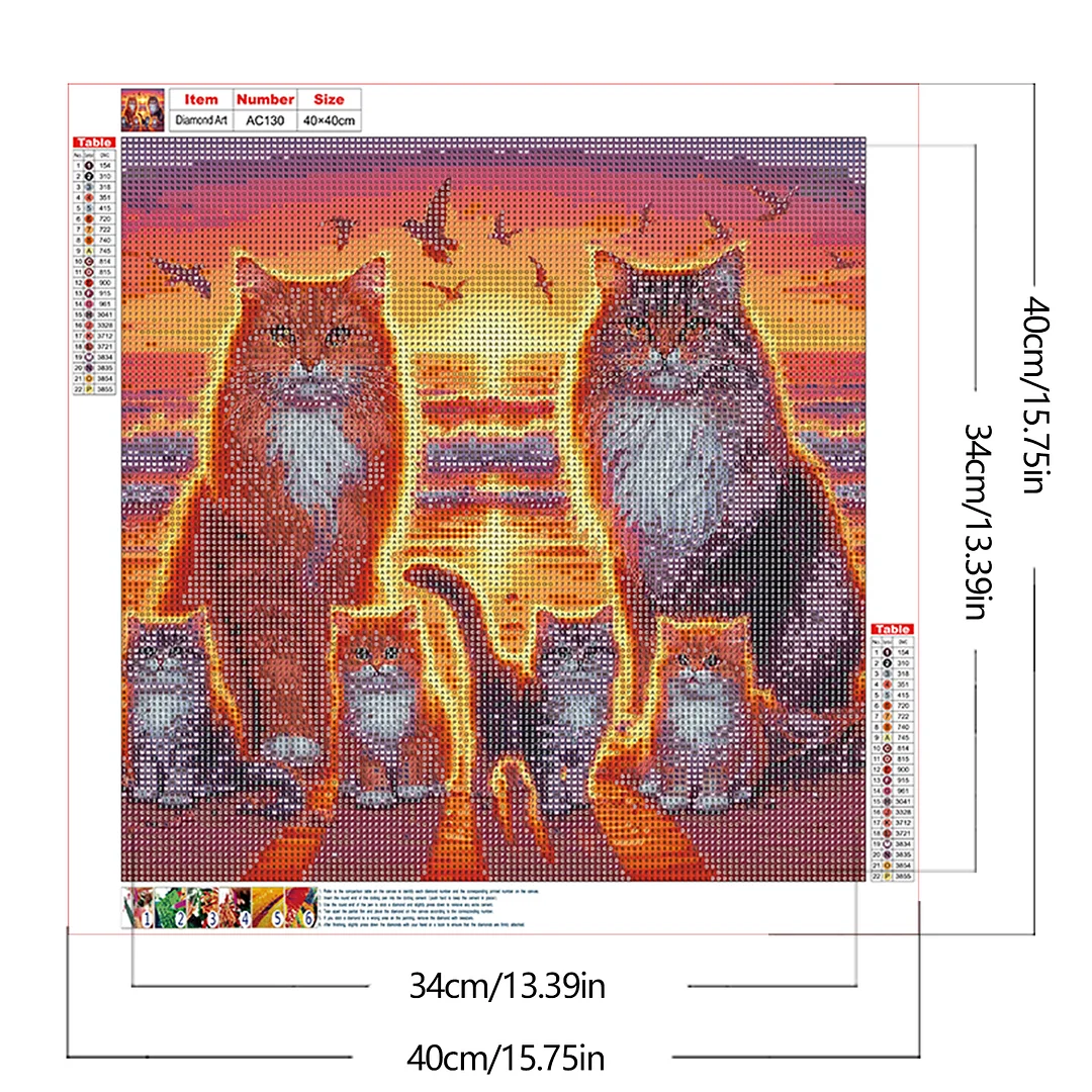 Diamond Painting - Full Round Drill - Cat(Canvas|Canvas|40*40cm)