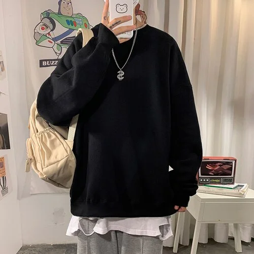 Streetwear Oversized Sweatshirts Women Gothic Printed Black Couple Hoodies Hip Hop Cool O-neck Autumn Men's Pullovers Tops
