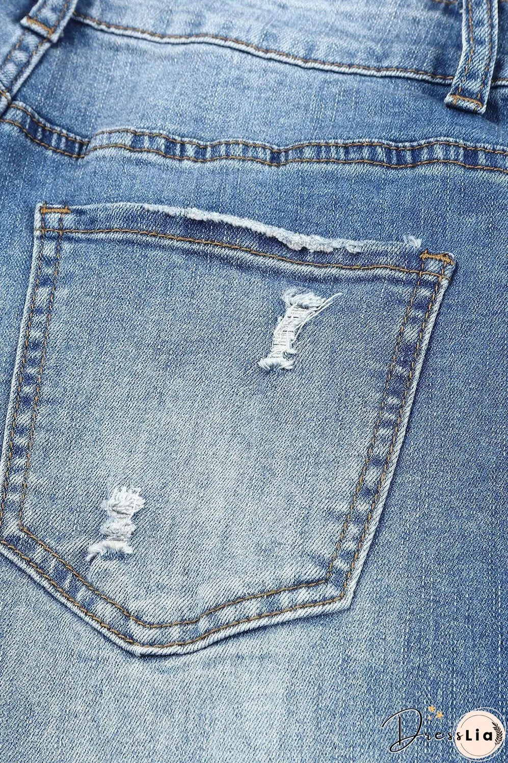 Floral Graphic Patchwork Distressed Jeans