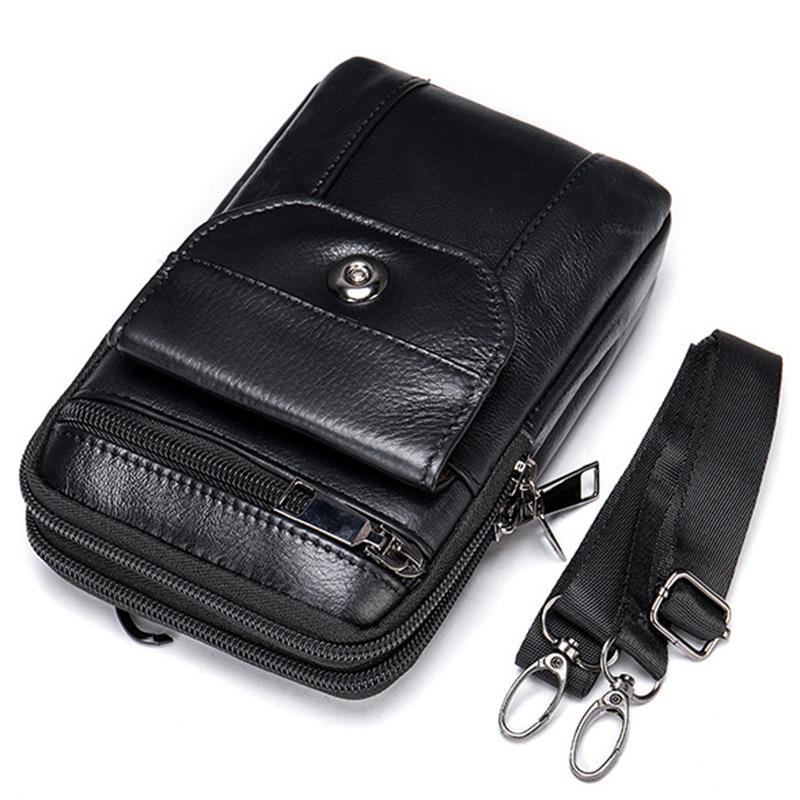 Men's Retro Crossbody Bag Leather Casual Mini Belt Bag