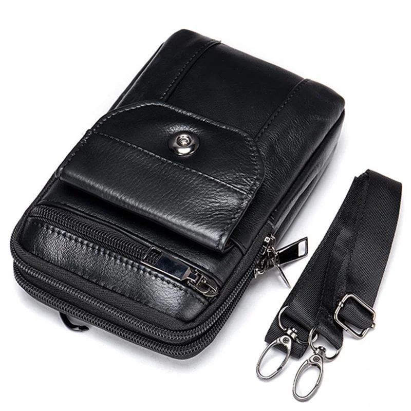 Men's Retro Crossbody Bag Leather Casual Mini Belt Bag