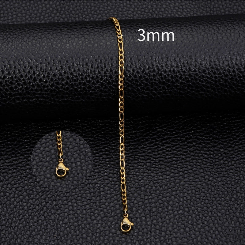 Hot Sale 3/5/7/9/11mm Classic NK3:1 Stainless Steel 18K Cuban Bracelet Unisex