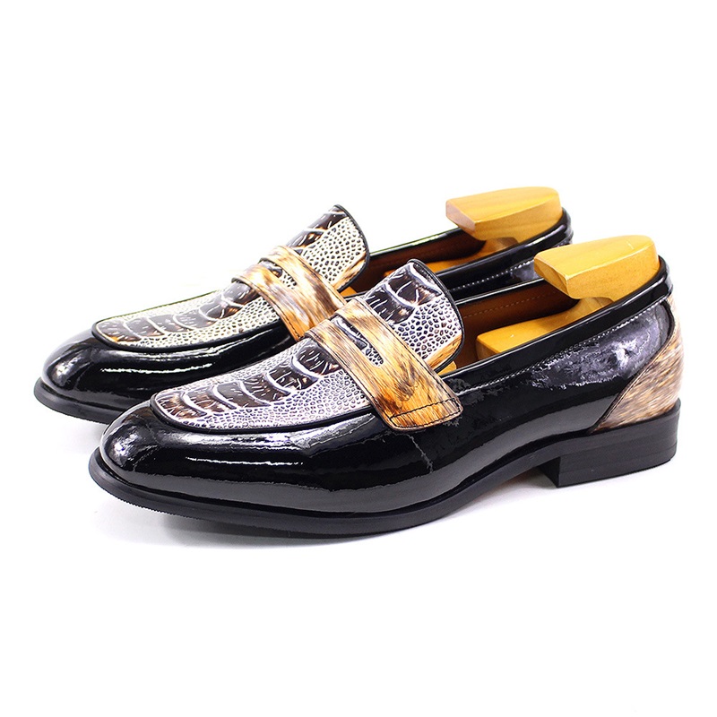 Italian Crocodile Patent Leather Loafers DANRRIO.COM DANRRIO