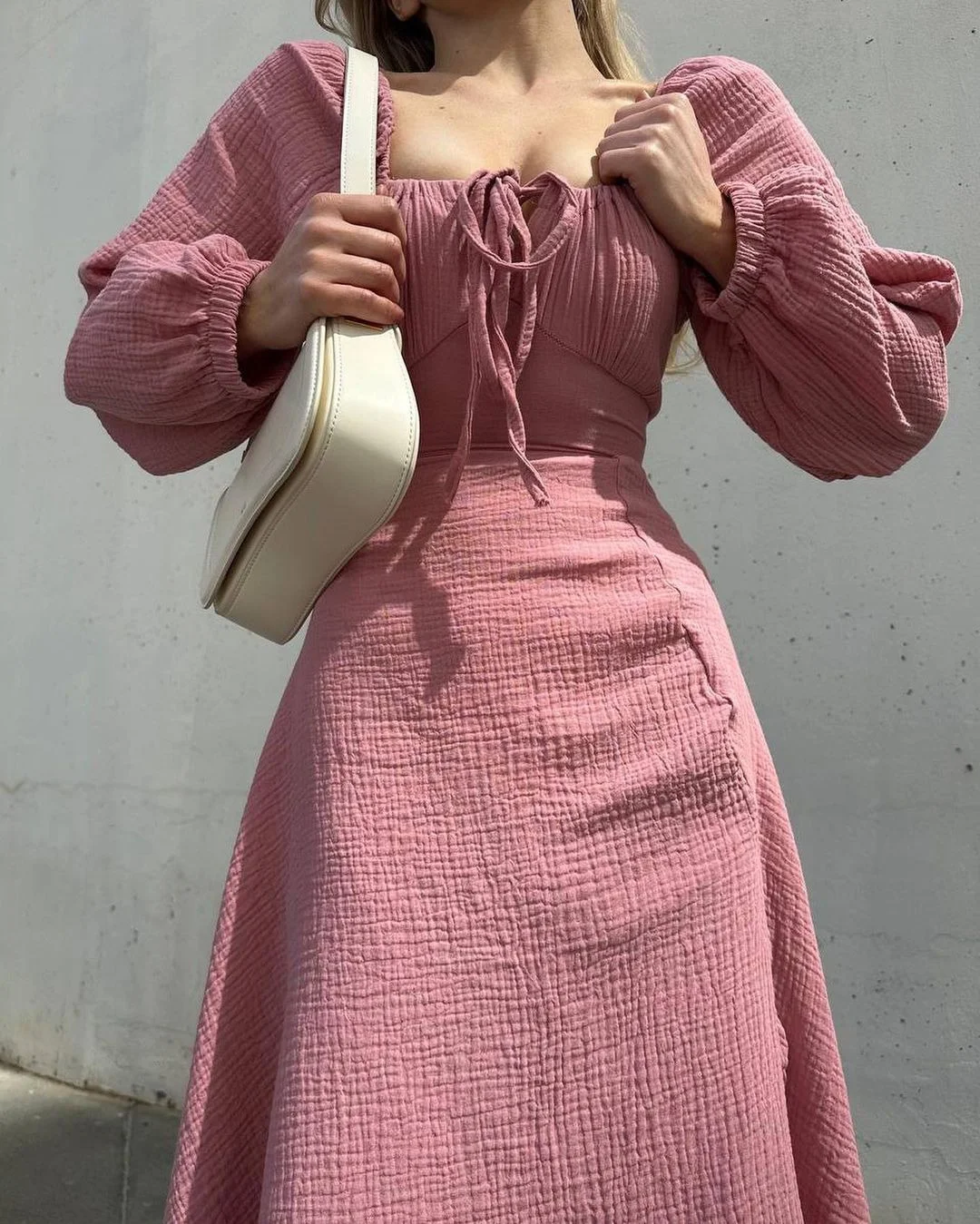 Nigikala Nigikala Women's Spring/Summer Explosion Solid Color Square Collar Sexy Open Skirt