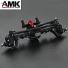 AMK RC Axle Metal Front and Rear Portal Axle with Protector for 1:10 RC Crawler Car Axial SCX10 & SCX10 II 90046 90047 Upgrade Parts(Black,2pcs)
