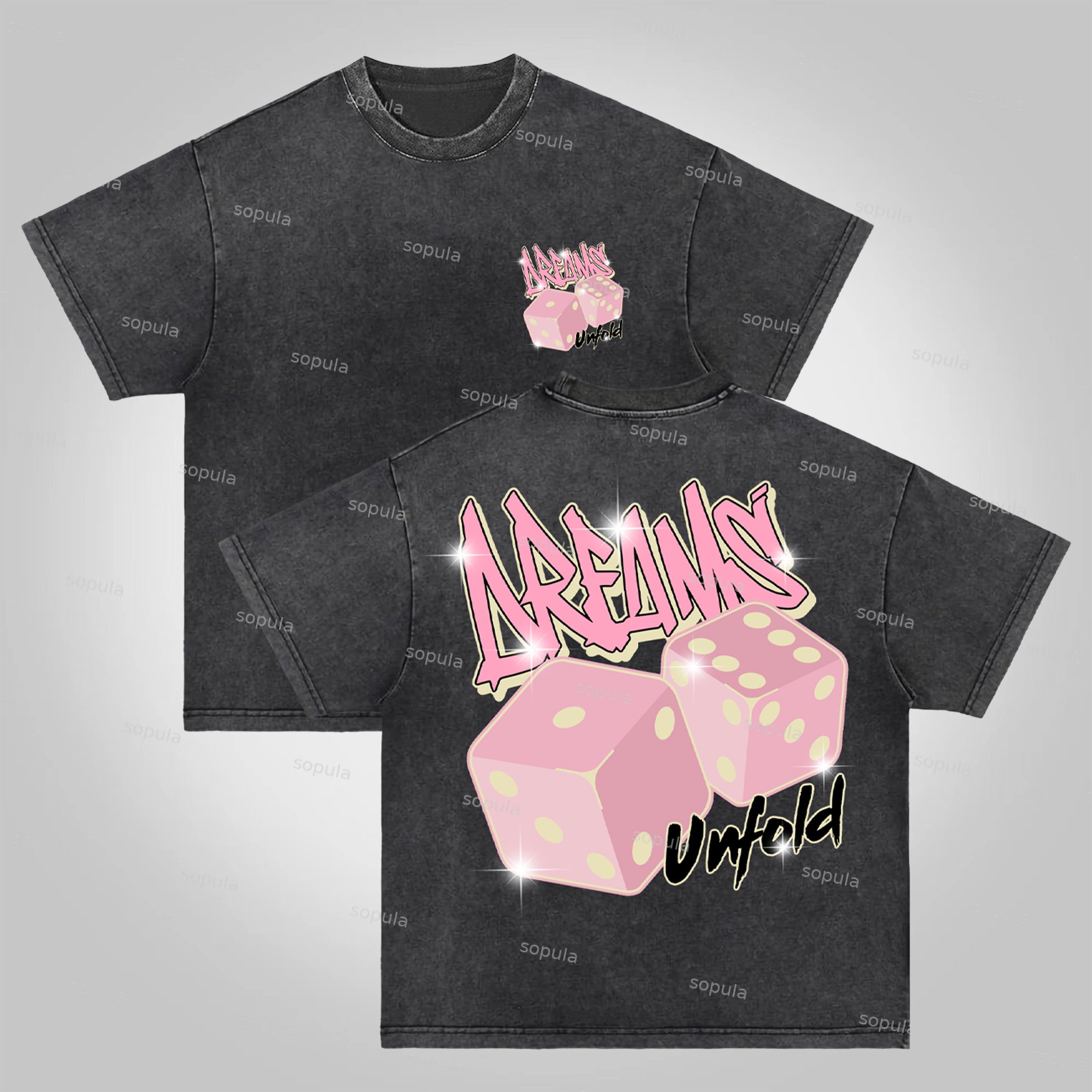 Sopula Sieve Expand Dream Graphic Acid Wash T-shirt - Sopula｜Premium Graphic Tees & Graphic Clothing